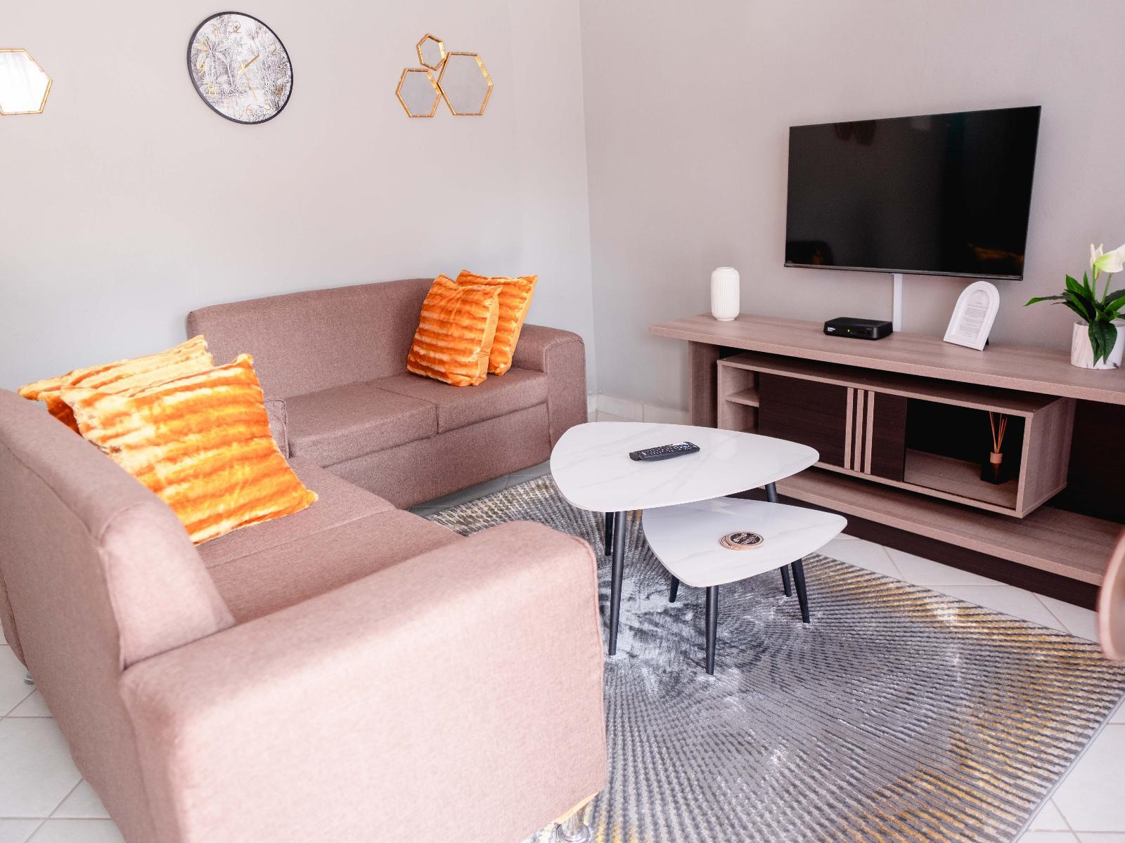 Living — orange cushions